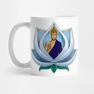 Buddha inside blue Lotus Flower Mug